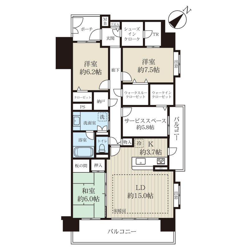 マンション間取り図サンプル2