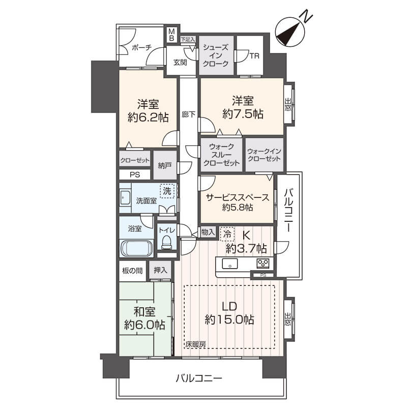 マンション間取り図サンプル3